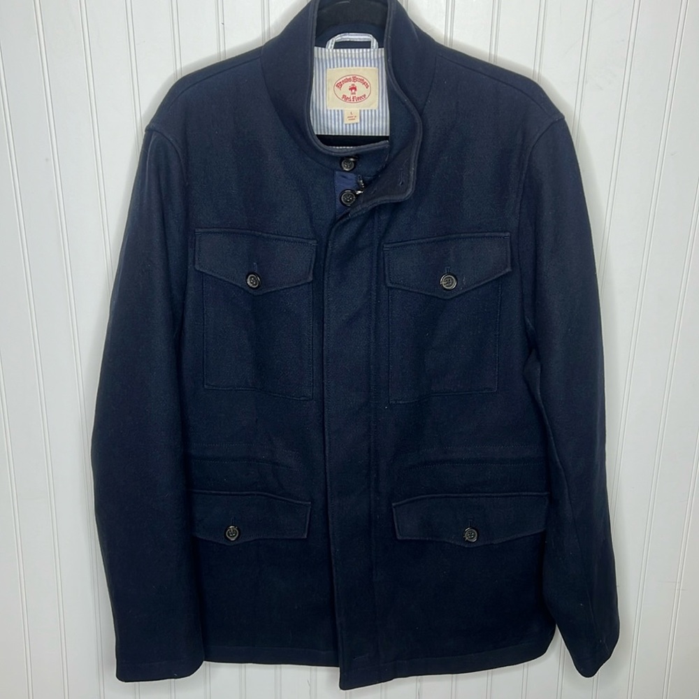 Brooks Brothers Wool Blend Zip Up Coat Size Large